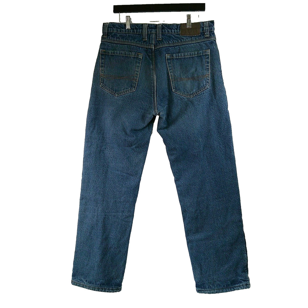Smiths Heavy Duty Work Jeans Mens 34X32 Flannel Lined Faded lived In Denim